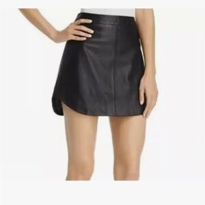 BB Dakota Black Mini Leather Skirt